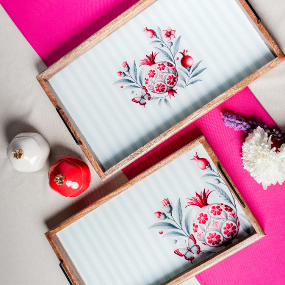 Surkh Gulnaar Rectangular Tray
