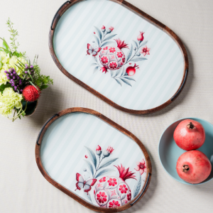 Surkh Gulnaar Oval Trays